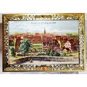 Vtg 1999 E Otto Schmidt Large Nurnberg Germany Cookie Tin Keep Box w/Hinged Lid